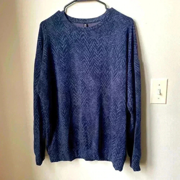 Athleta Printed Crewneck Sweatshirt - Women’s Medium, Navy Blue & Grayish - Picture 1 of 11